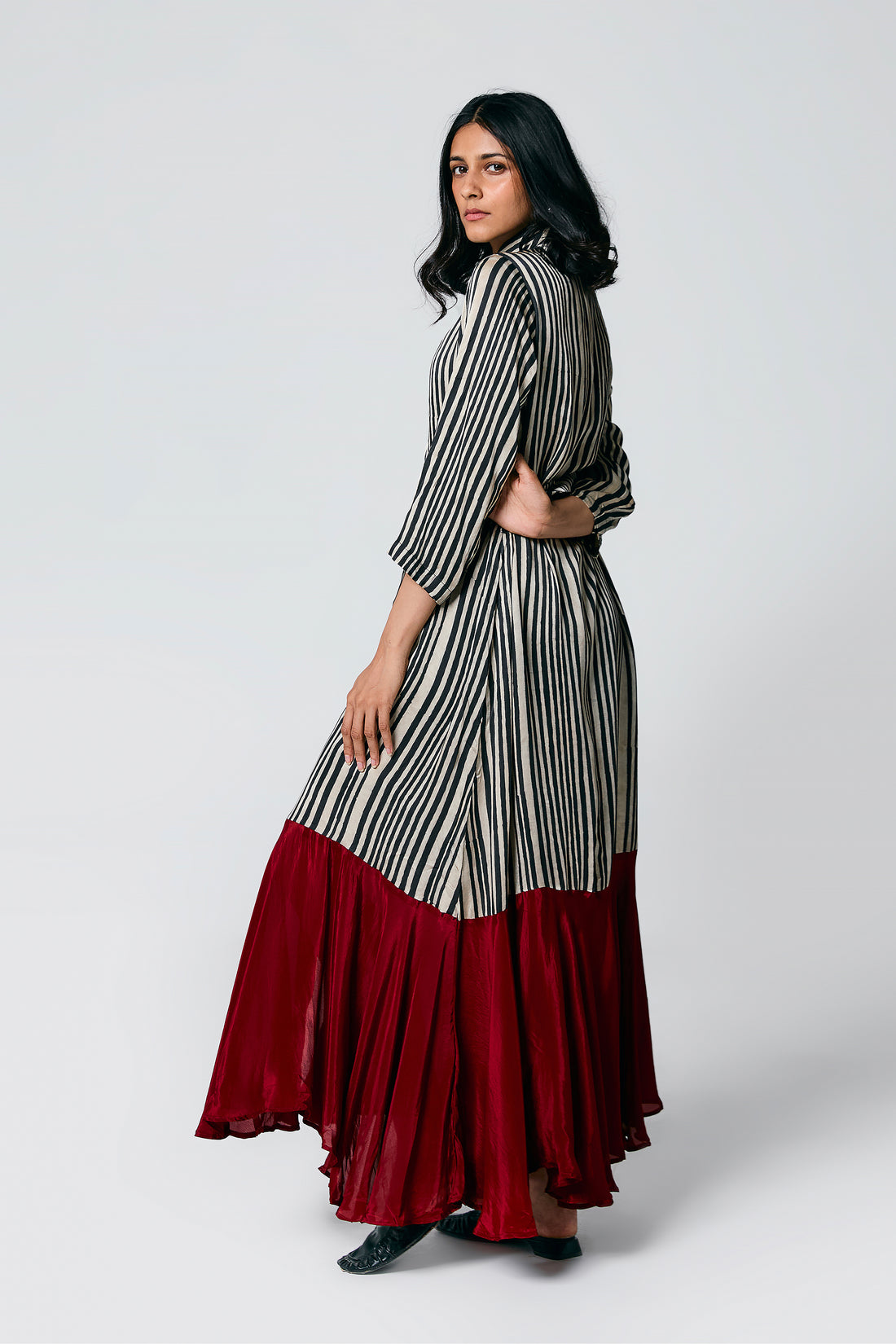 Stripes dress with belt