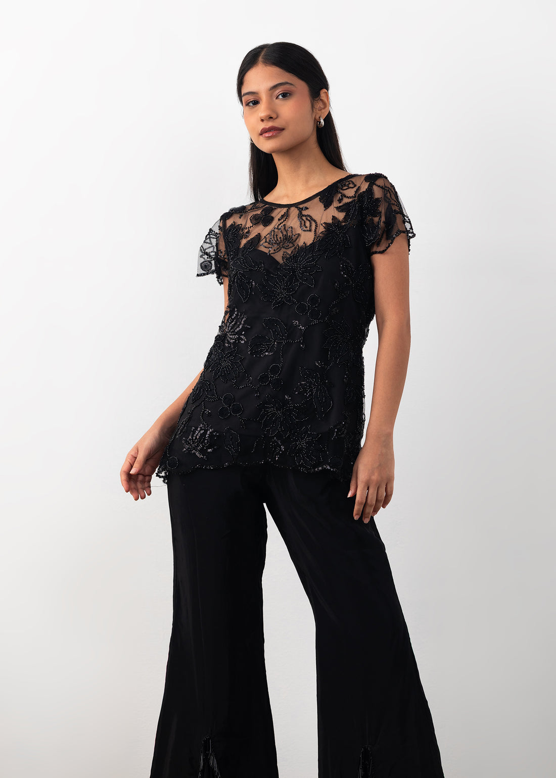 Net Embroidered Coord