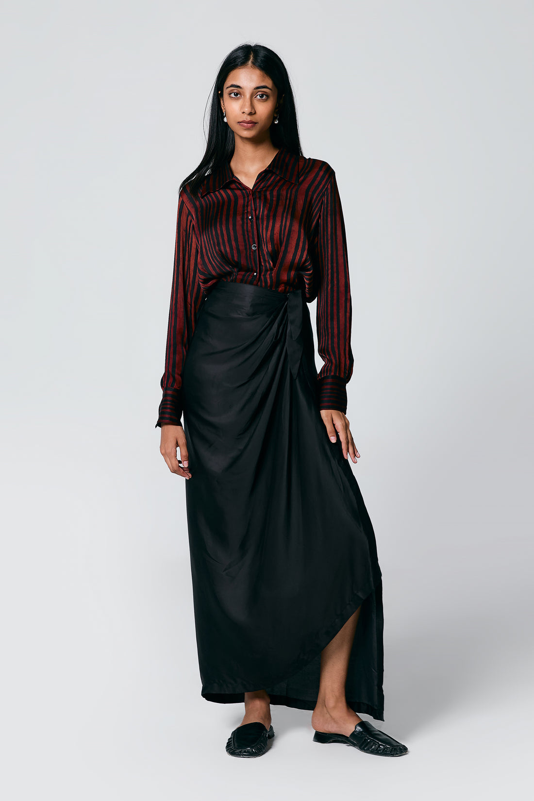 Crop top drape skirt coord