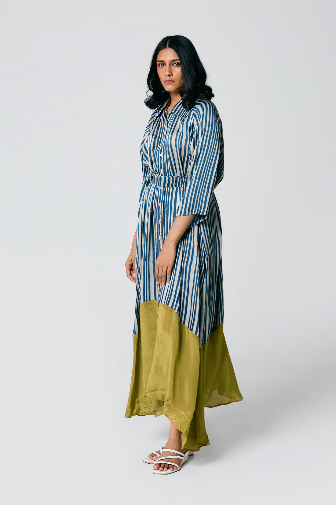 Stripes dress with belt