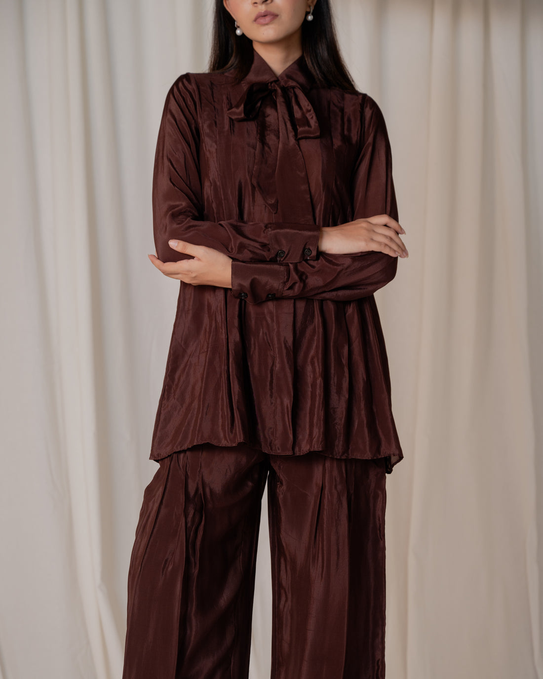 Pleated Shirt Co-ord