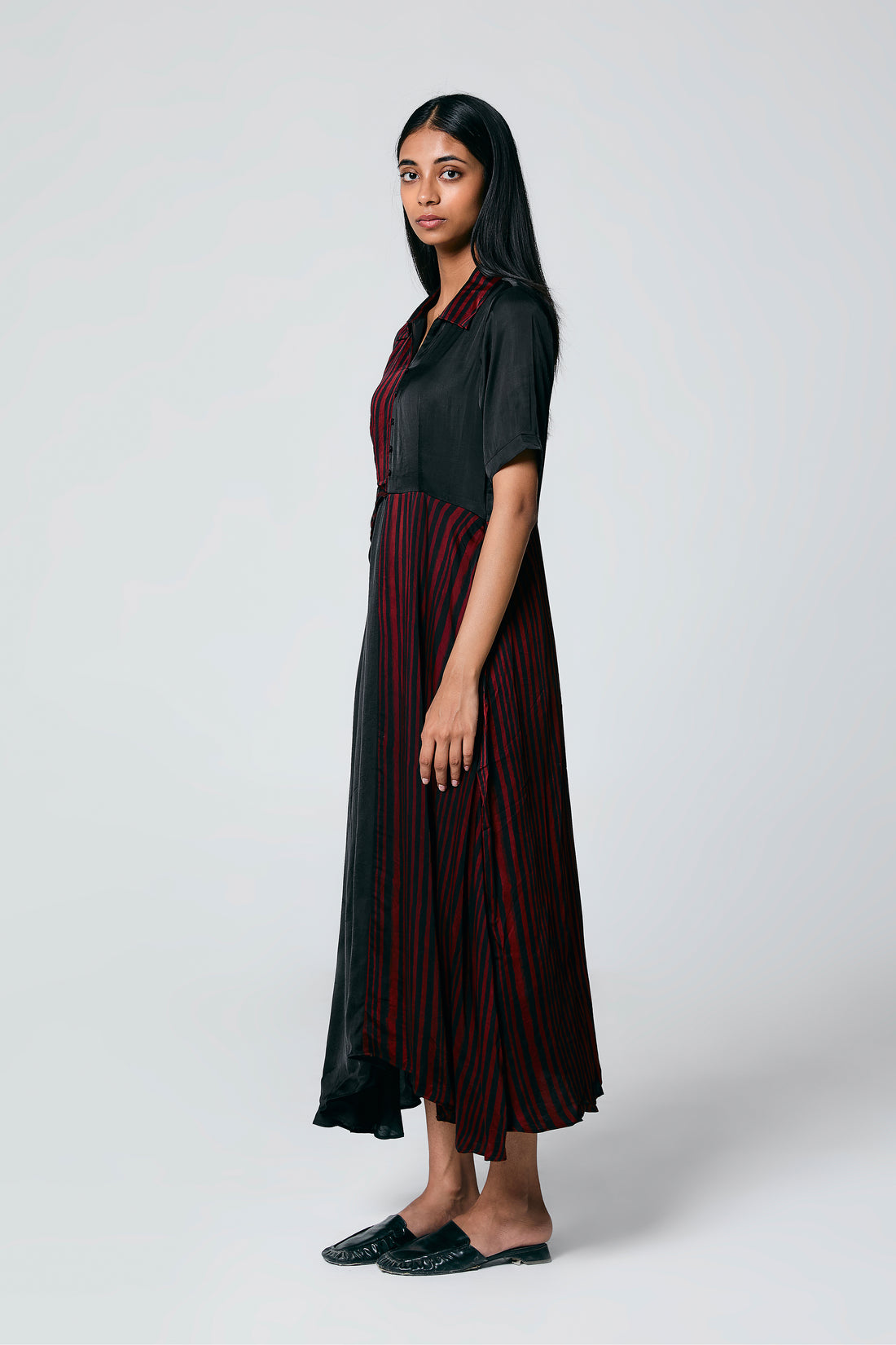 Half and Half dress - Maroon