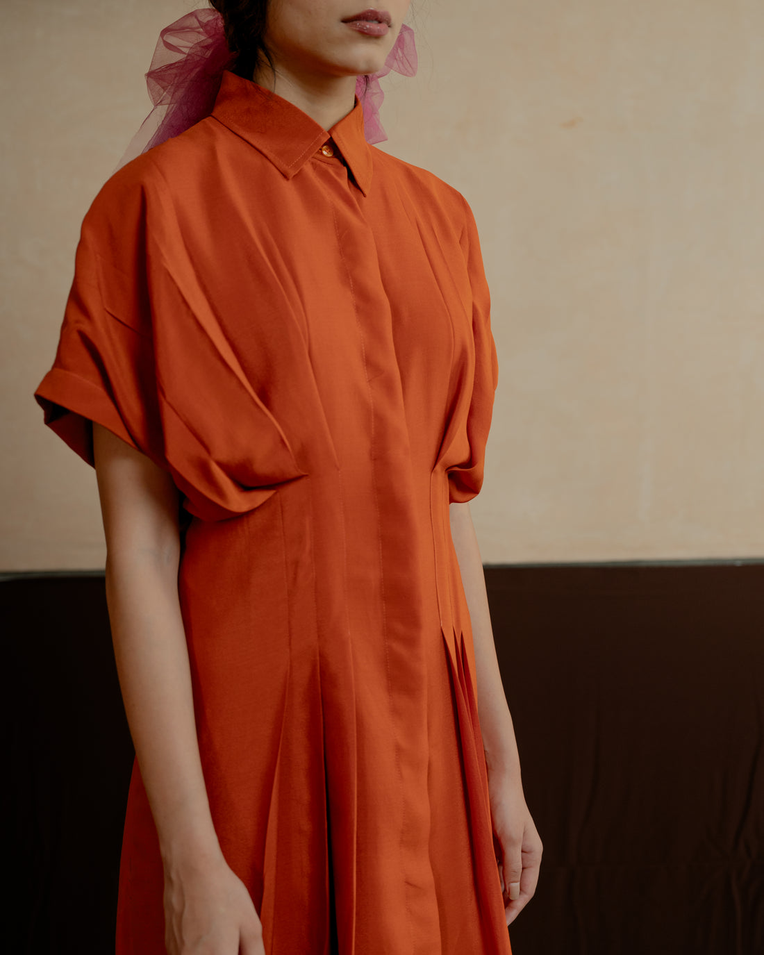 Pleated Shirt Dress