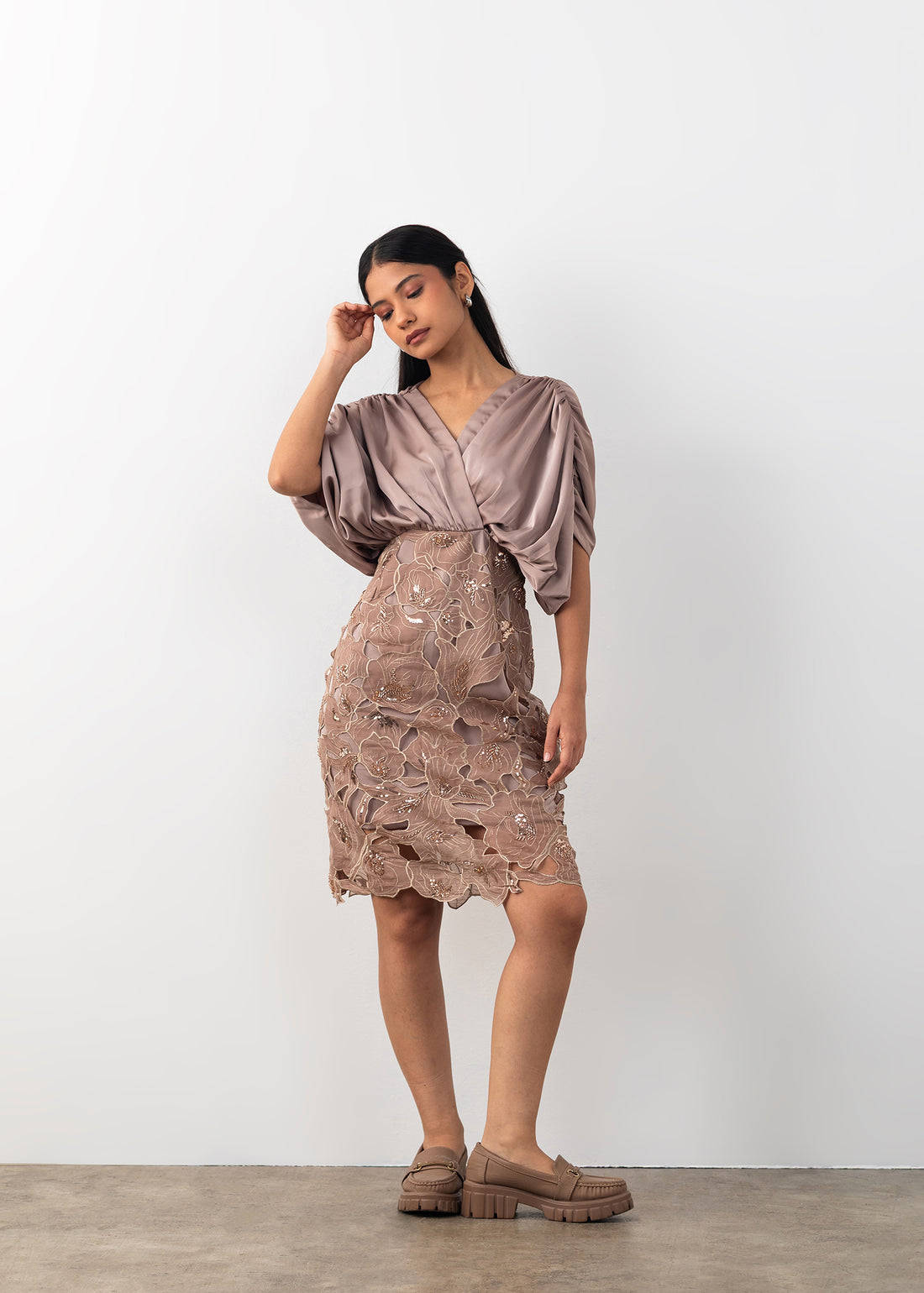 Cutwork Gather Dress